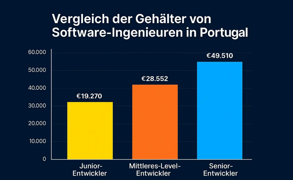 Vergleich der Gehälter von Software-Ingenieuren in Portugal
